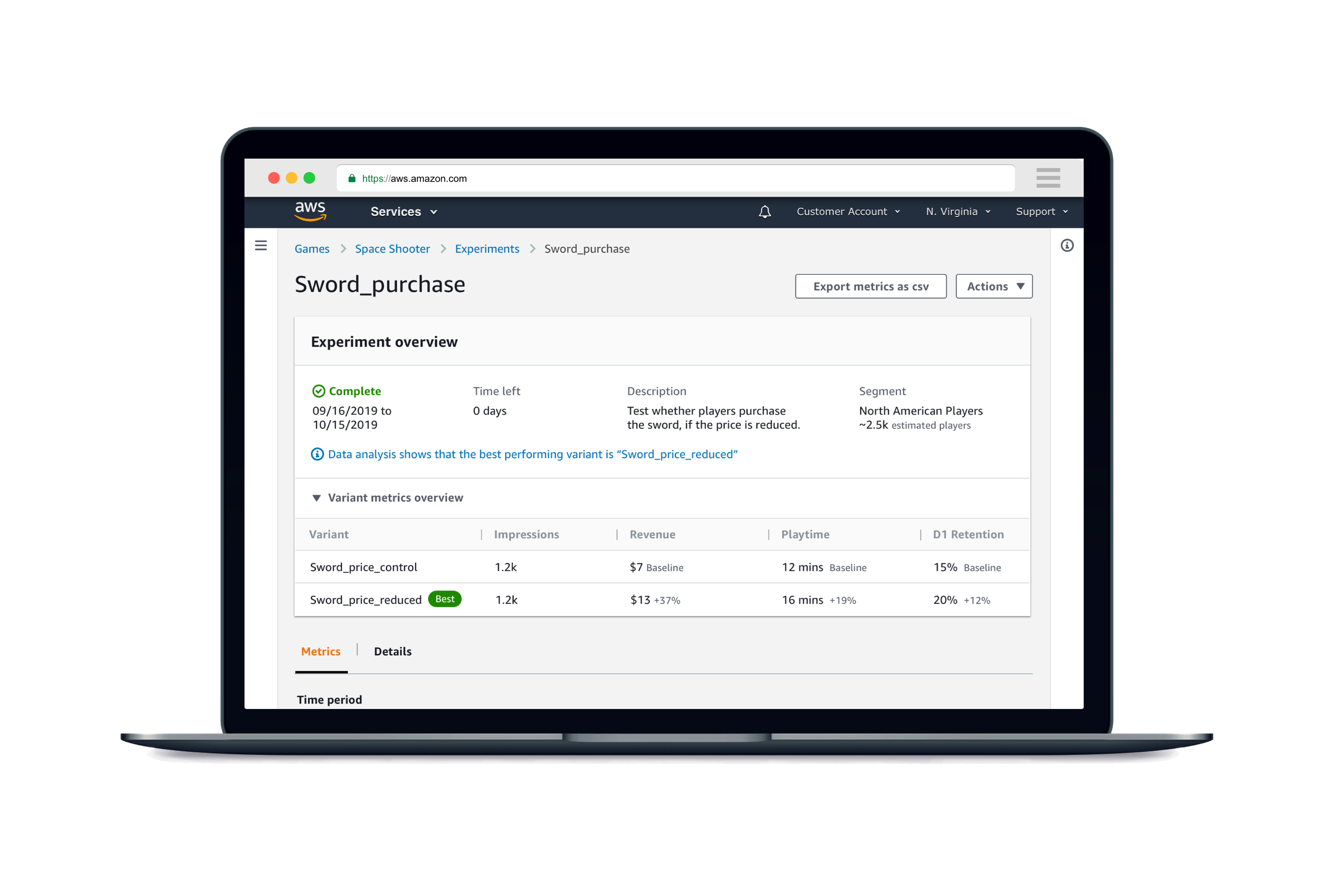 AWS Game Experimentation