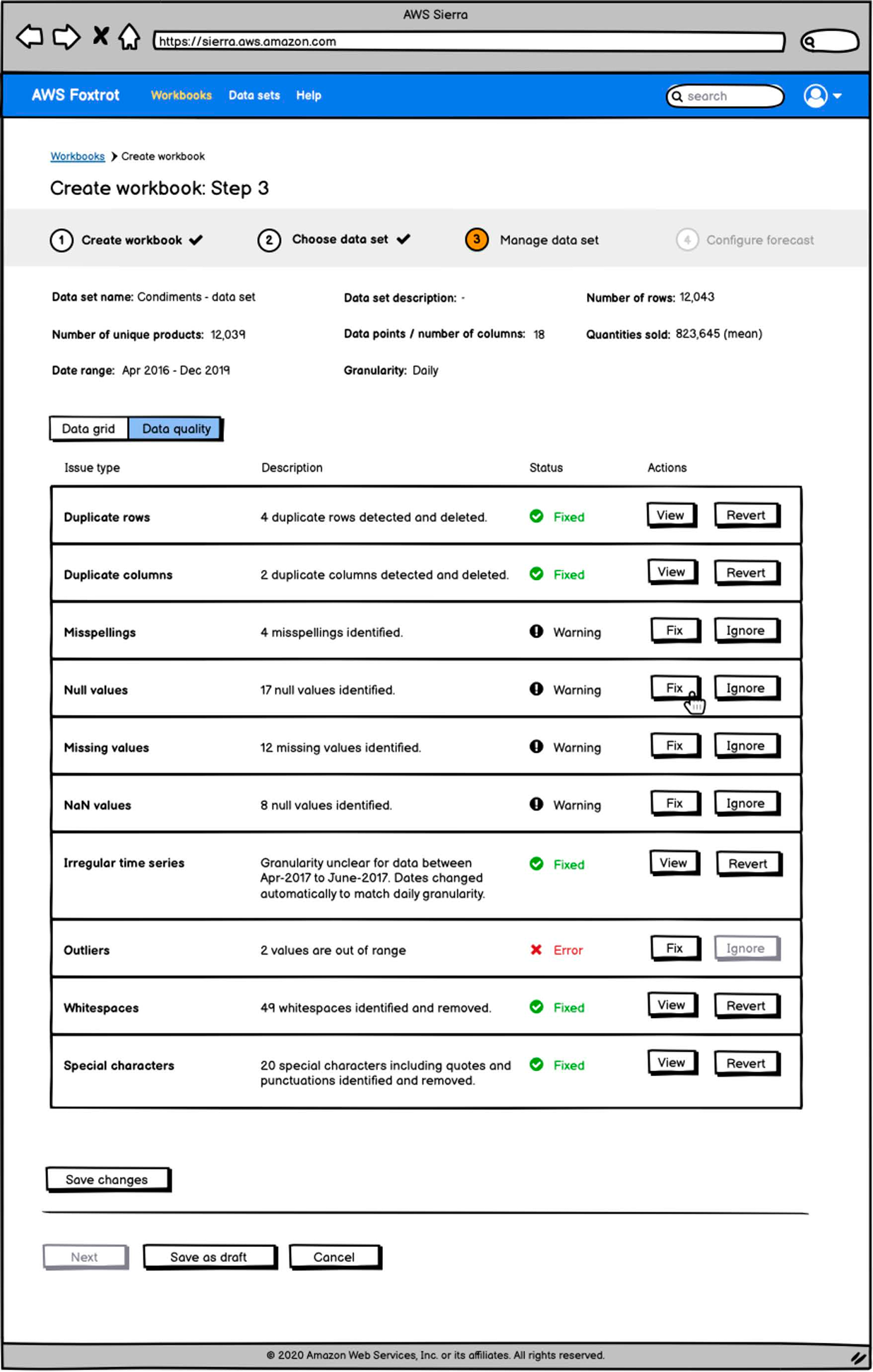 Highlight data quality issues to be fixed.